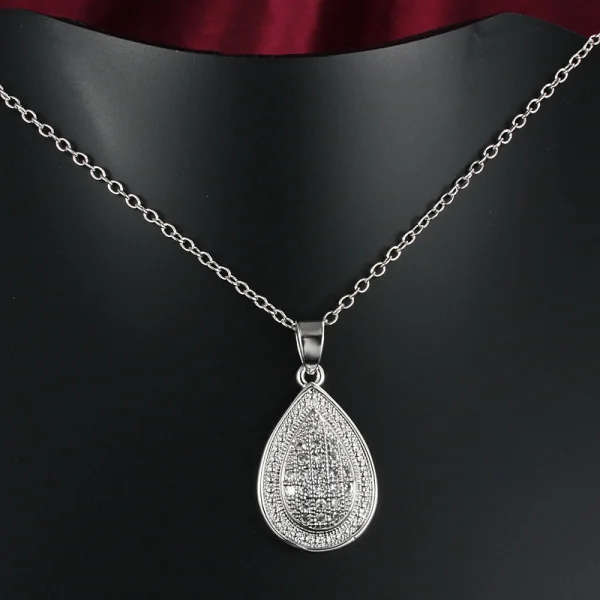 Водная капля Классическая Подвеска ожерелье и серьги-гвоздики наборы женские