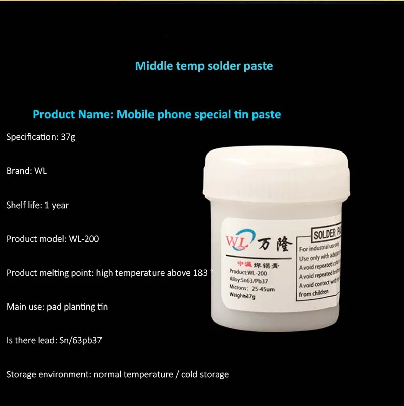 

Jyrkior Grey Lead-Free Soldering Paste Solder Flux Paste Cream Welding Tin For Mobile Phone Mainboard Maintenance BGA Rework