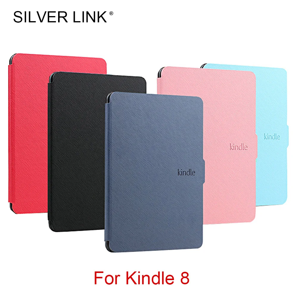 Серебряный смарт защитный чехол LINK для Amazon Kindle 8 го поколения E reader 2016 из