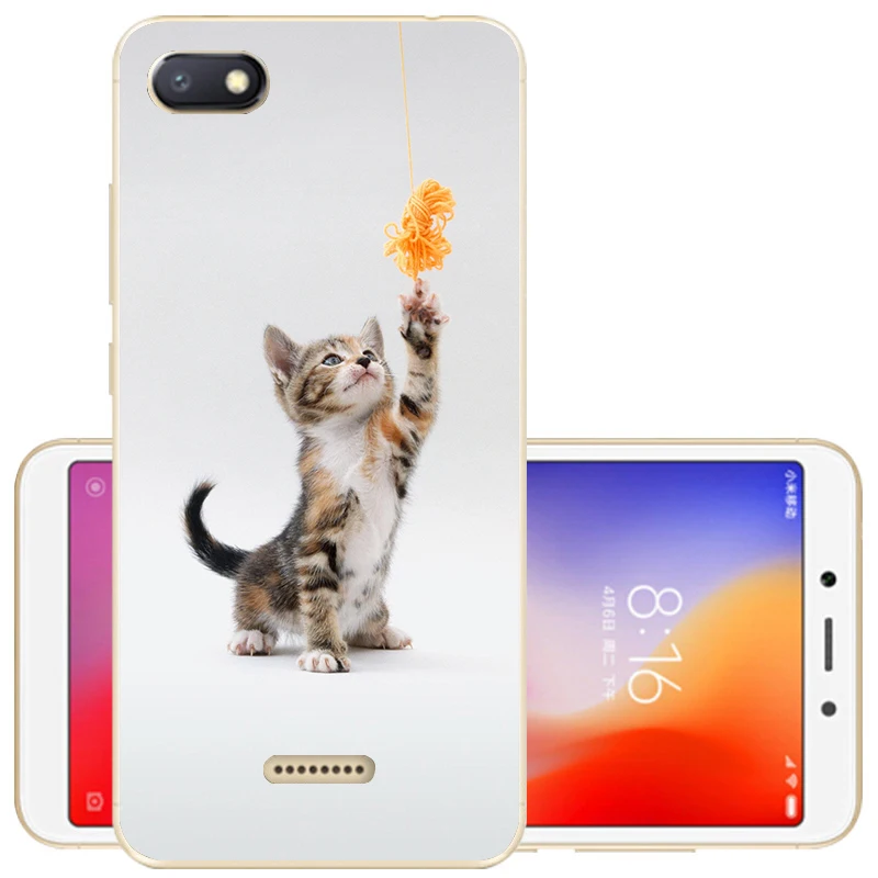 42 Чехол для Xiaomi Redmi 6A, 2 ГБ+ 16 ГБ, 5,45 дюйма, Ультратонкий защитный чехол из мягкого ТПУ с цветочным рисунком для Xiaomi Redmi 6, задняя крышка - Цвет: 42
