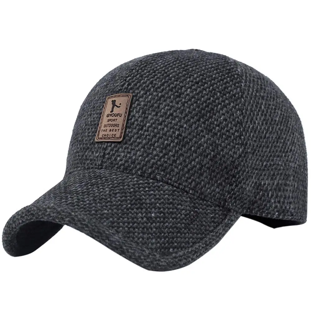 Мужские ушанки бейсбольная кепка теплая Snapback уличная зимняя шапка для отца