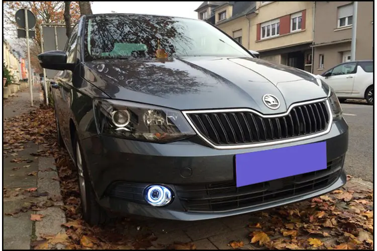 Для Skoda Fabia 2015 2016 2017 светодиодный Ангельские глазки DRL желтый сигнал светильник H11