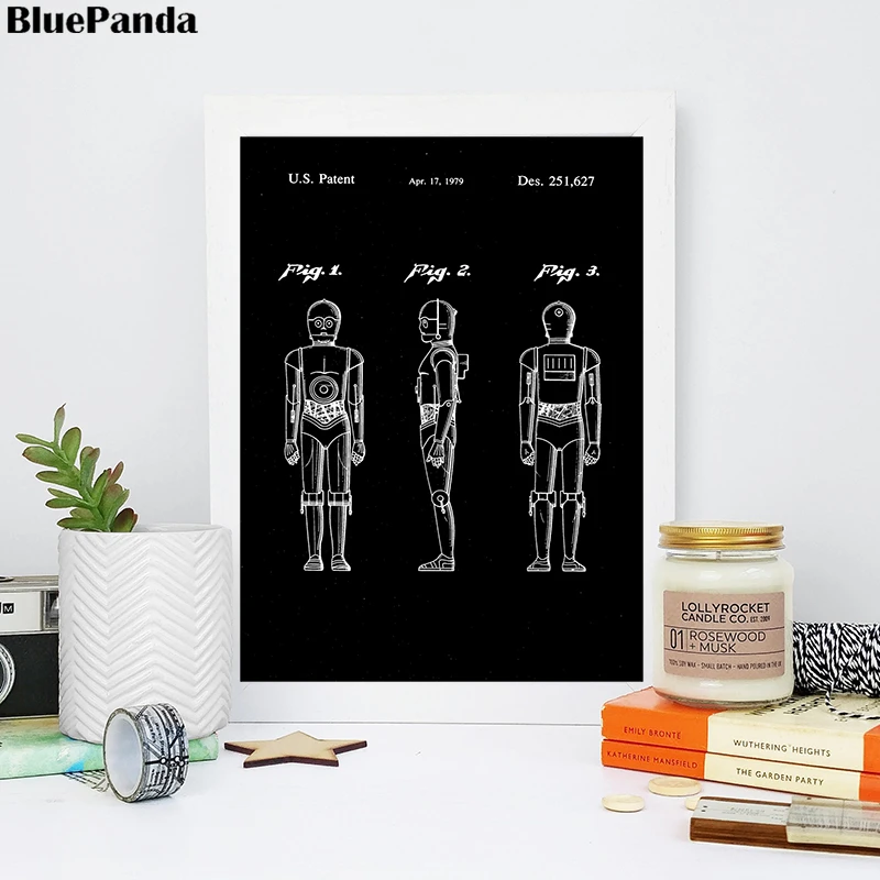 Звездные войны C3PO Blueprint графический рисунок на холсте модульные картины для
