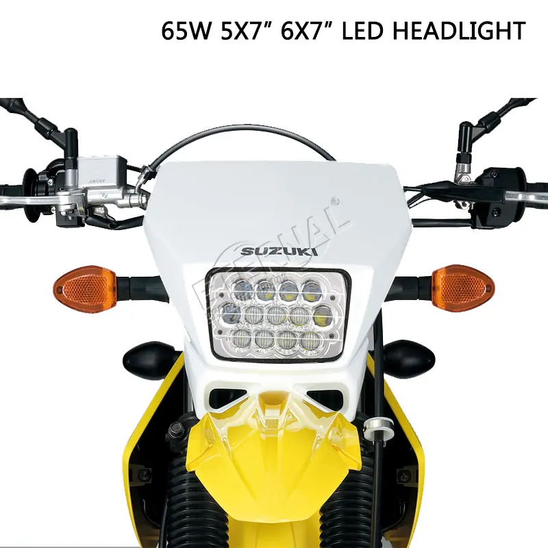 Бесплатная доставка 1x65 Вт 5x7 6x7 led Луч направленного типа фары 12V 24V для мотоциклов