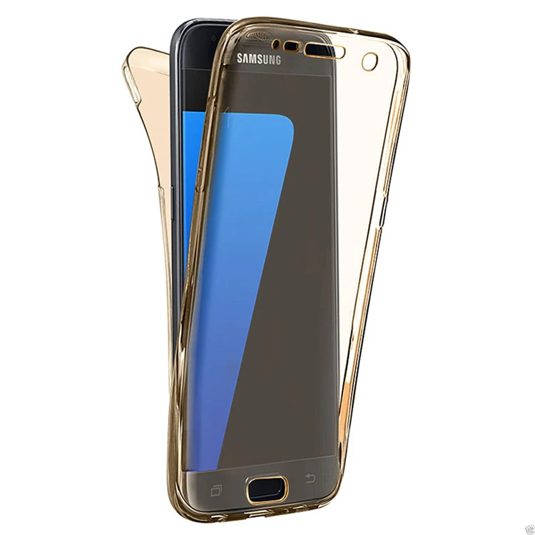 S8 S7edge Чехол передняя + задняя крышка полный корпус защитный мягкий TPU прозрачный