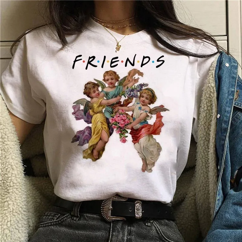 6031 Harajuku Angel забавная футболка для женщин Ullzang 90s корейский стиль футболка Эстетическая Kawaii графическая Футболка Модные женские футболки - Цвет: 6031