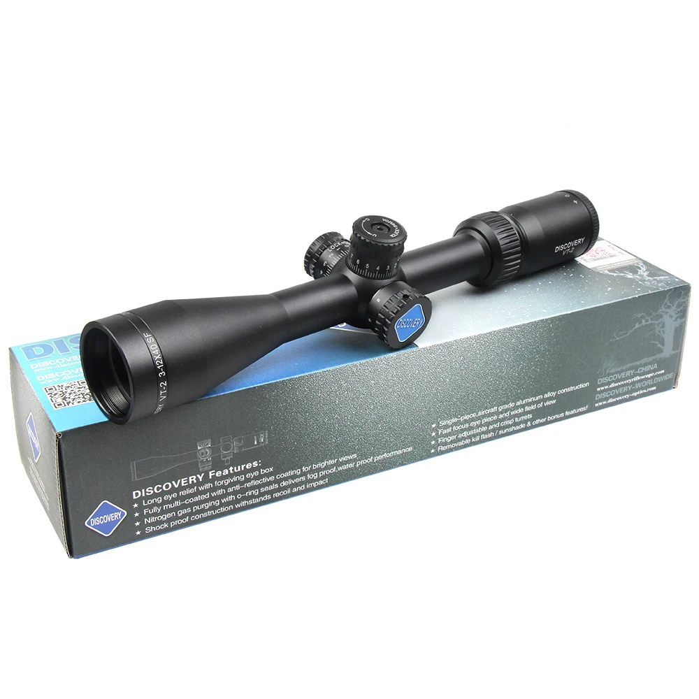 Оптический прицел Airsoft DISCOVERY VT-2 3-12X40SF сбоку вторая фокальная плоскость пистолет