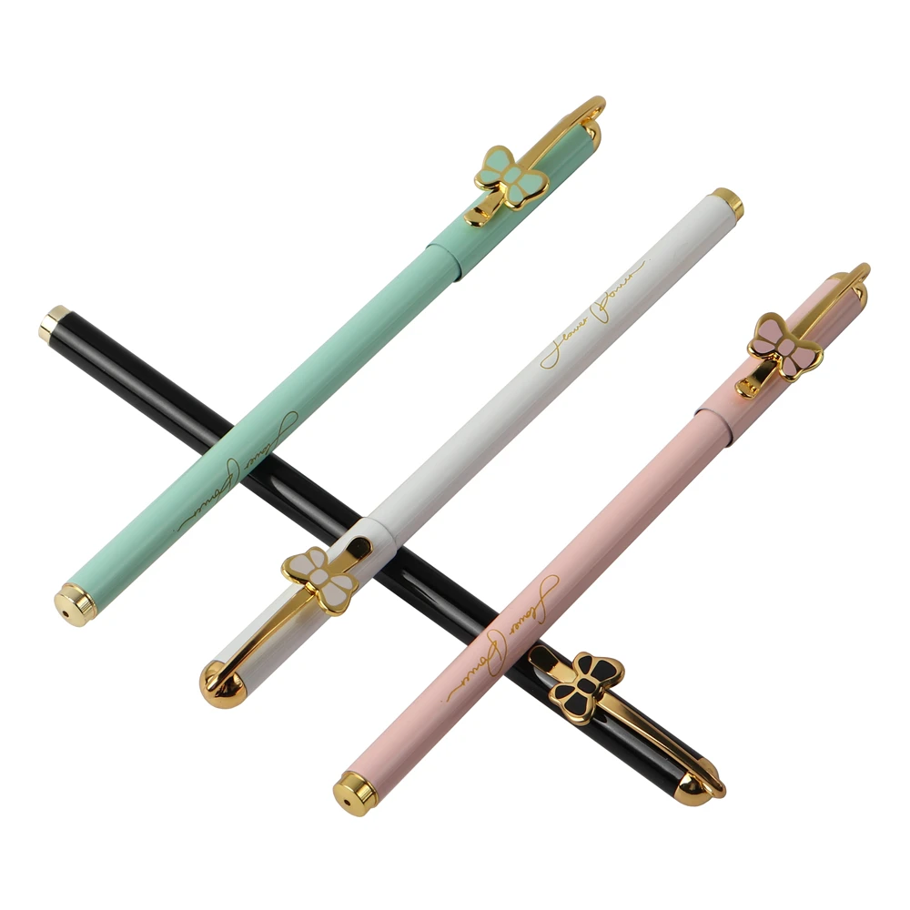

M&G Stationery Metal The butterfly Gel Pen black Oil 0.5 Student Office AGPW9501 Pattern Fashion Bow Series Quality Unisex Pens