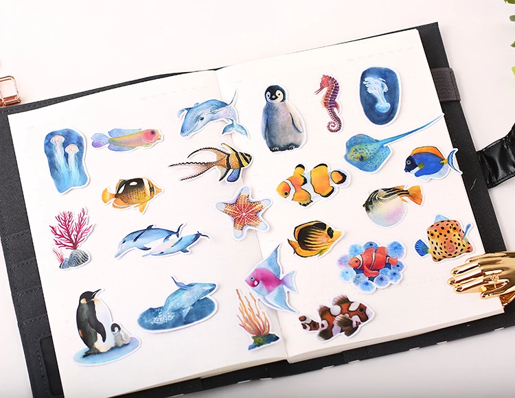 20 шт креативные милые самодельные морские жизни/море/Скрапбукинг с рыбами стикер