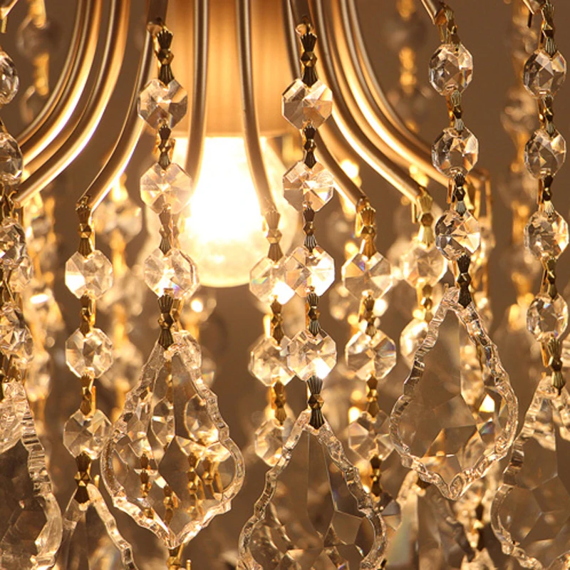 Скандинавский ретро роскошный хрустальный подвесной светильник E27 лампа