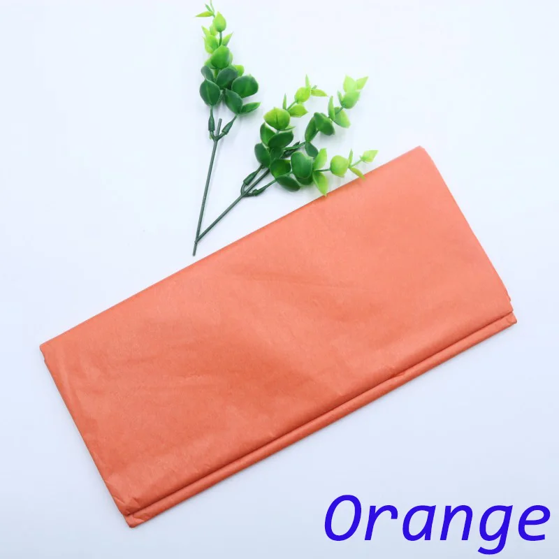 Orange 10 шт./пакет 50x66 см подарочная упаковка ремесло папиросной бумаги цветок оберточной бумаги рулона бумаги вина рубашка Обувь Одежда упаковочная упаковка - Цвет: Orange
