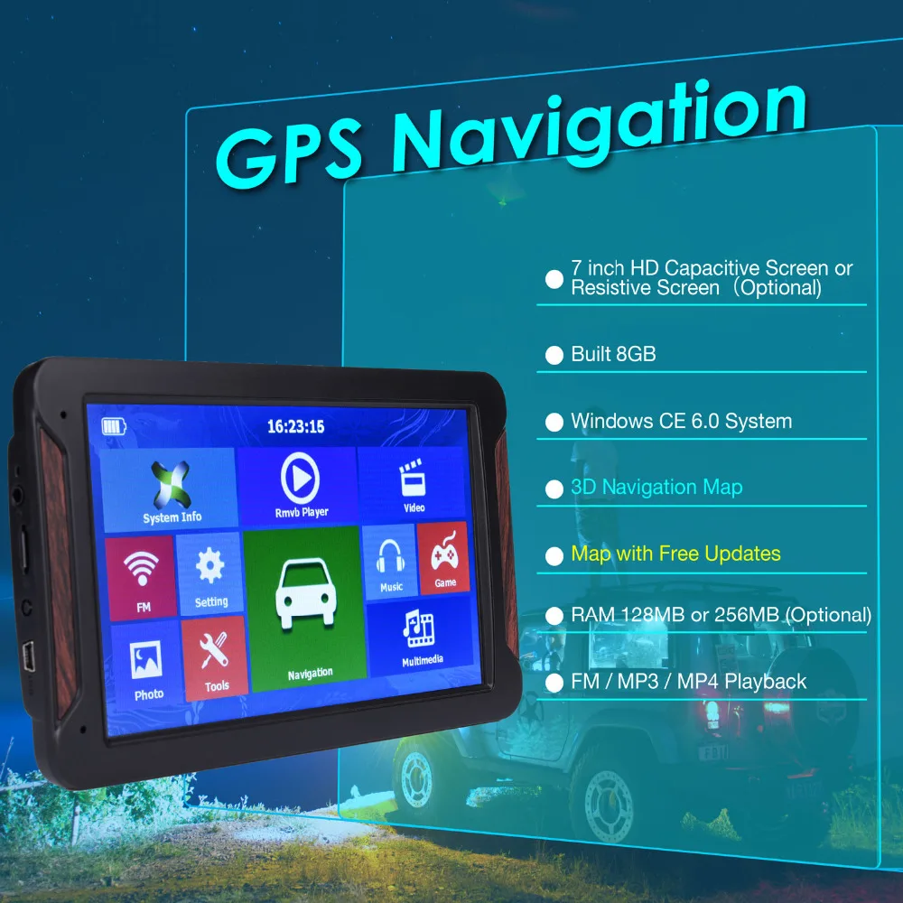 710 Oriana 7 дюймовый HD Автомобильный GPS навигатор FM 8G 256 МБ или 128 новейшие резистивные