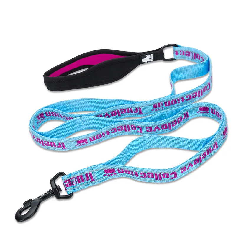 blue-fuchsia Truelove поводок для собак и кошек с несколькими ручками прочный Светоотражающий Поводок для собак нейлоновый поводок для собак Smycz Dla Psa - Цвет: blue-fuchsia