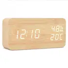 Новый будильник для спальни, домашний прикроватный Настольный Деревянный Будильник, многофункциональный электронный светодиодный Будильник для гостиной, Настольный будильник