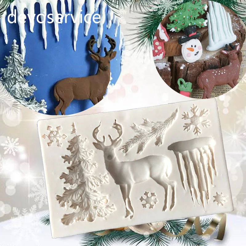 Новый Рождественский лось Жидкая силиконовая форма сделай сам фотоформы