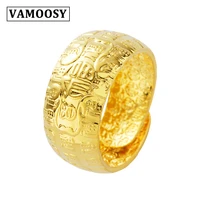 vamoosy dubai fashion jewelry gold color ring men wedding paty accessories punk yellow ring vintage jewelry wholesale 2018 new