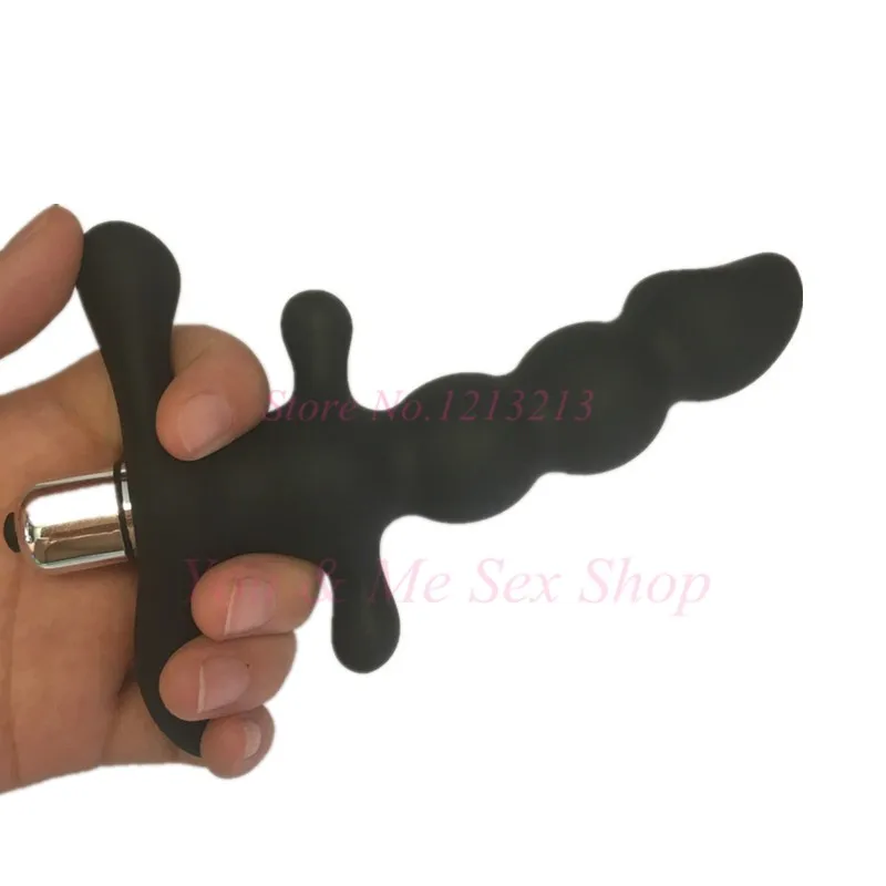 Игрушки для взрослых Plug простаты Анальный массажер бусины вибратор силиконовый