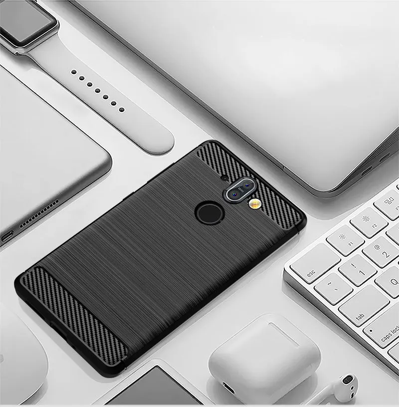 Чехол для Nokia 8 Sirocco Nokia8 из мягкого силикона ТПУ с текстурой углеродного волокна