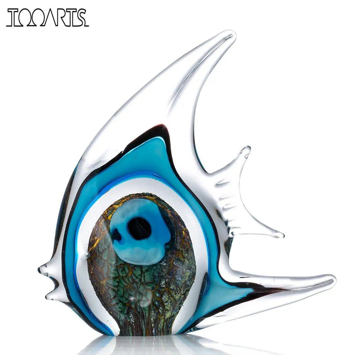 

Tooarts голубая полоса тропическая рыба стеклянная скульптура современное искусство подарок украшение для дома