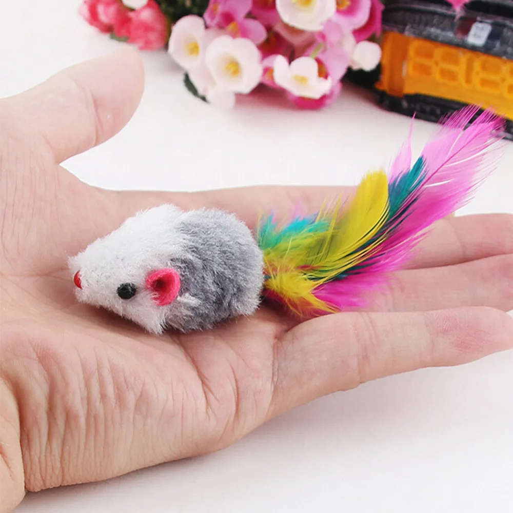 Новинка 5 шт./лот забавная Мышь Крыса игрушки для кошек красочная плюшевая мини