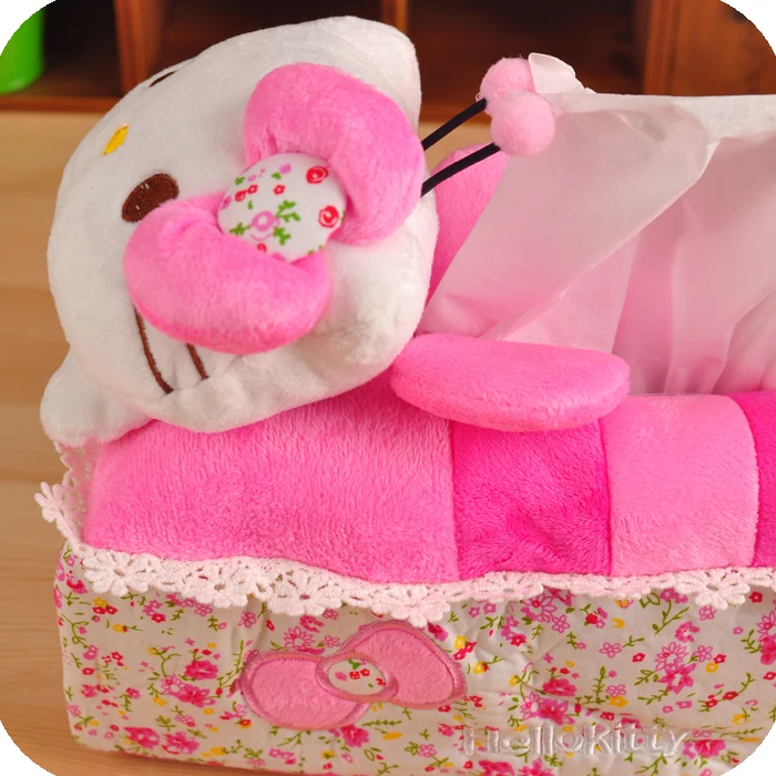 Kawaii hello kitty розовый автомобиль комната диван ткани коробка для хранения Контейнер ткань коробка для салфеток сиденье держатель бумажный мешок крышка