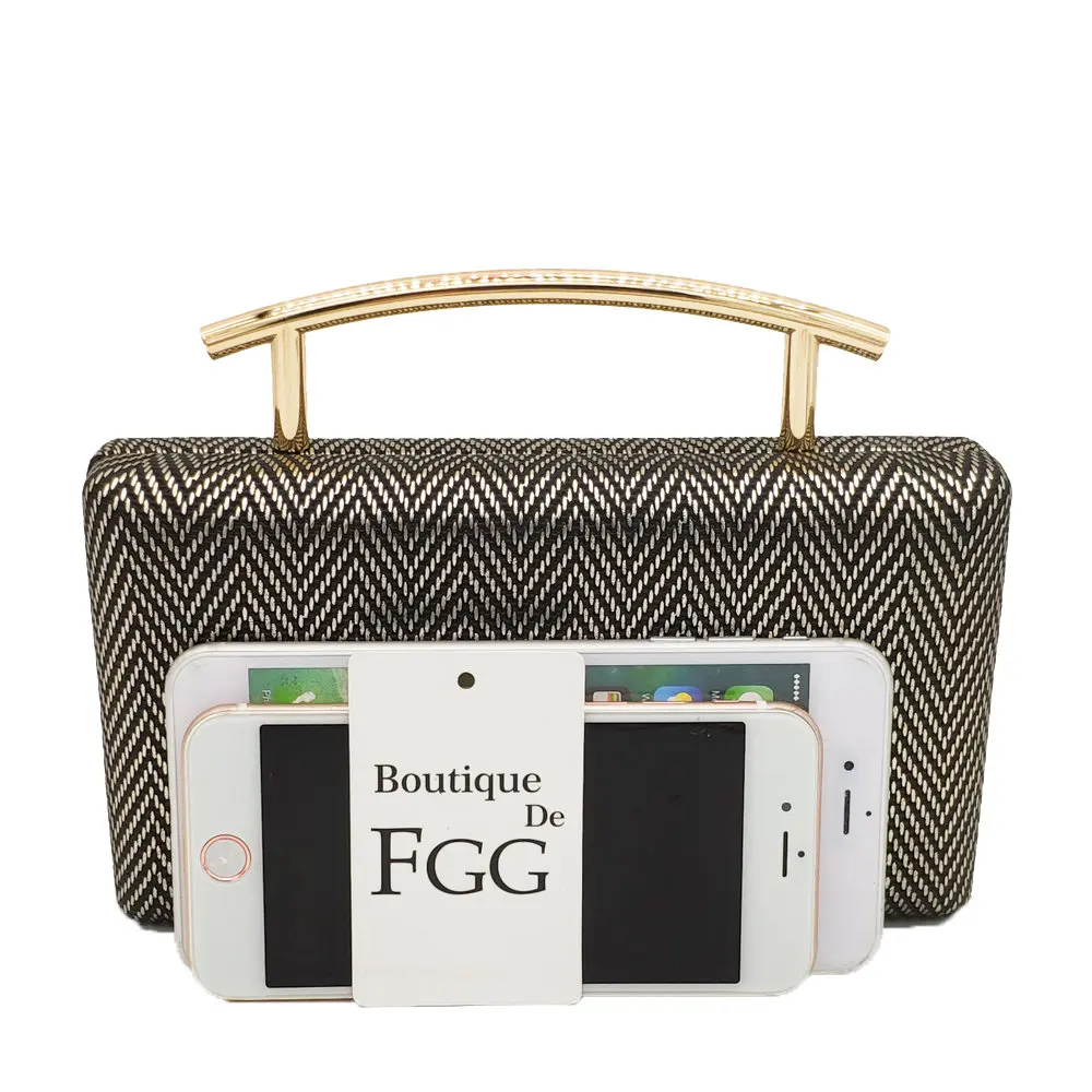 Boutique De FGG женская сумка-тоут с узором в елочку, вечерние и дневные клатчи, сумочка с металлической ручкой, женская сумка через плечо с цепочкой