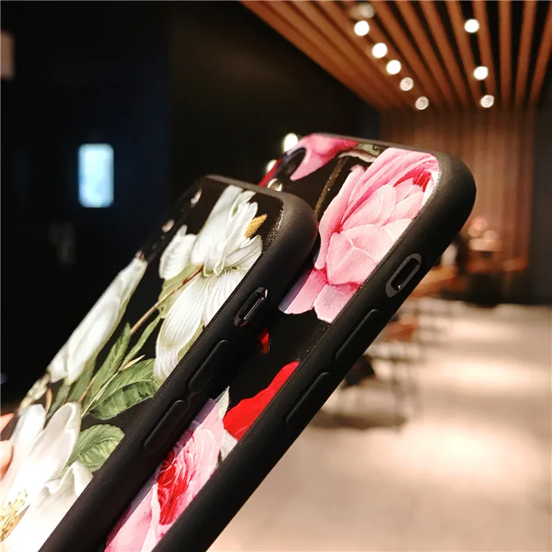 Силиконовый чехол с цветком для телефона s Iphone 6 S 7 8 Plus XS Max XR X мягкий силиконовый