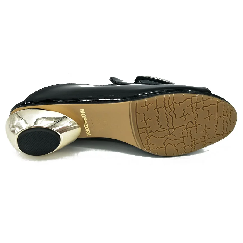 Женские босоножки на нескольз. каблуке MORAZORA красные однотонные из натуральной