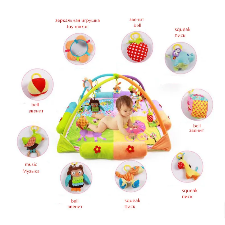

Baby Gym Playmat Children Developing Activity Rug Size 130*130cm Big For Twin