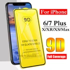 Защитное стекло 9D для iPhone 6 7 8 Plus X XR XS Max, полное покрытие, защитная стеклянная пленка для iPhone 6plus 7Plus 8 Plus 10, 2 шт.
