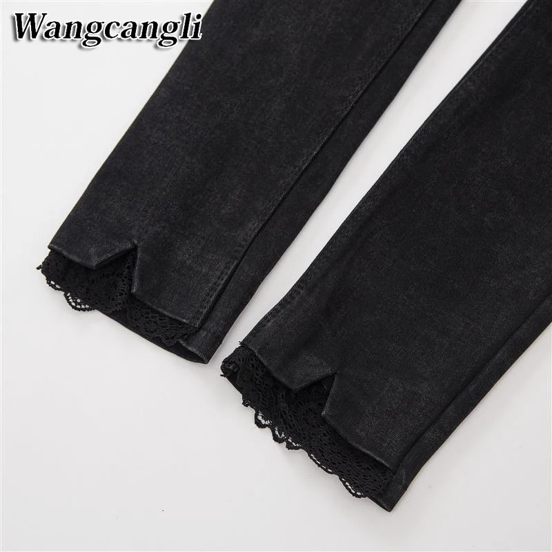 2017 Демисезонный Для женщин новые леггинсы черные джинсы стрейч тощий женский