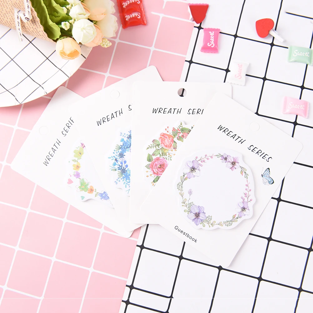 Новый корейский Kawaii цветок Венок Липкие заметки креативный почтовый блокнот