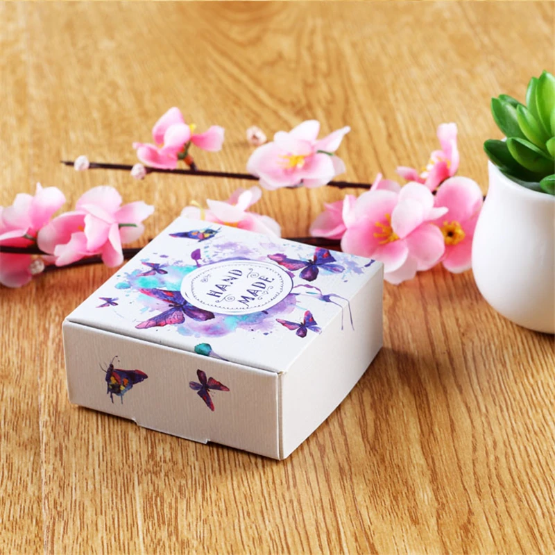 Подарочная бумажная коробка свадебные конфеты ручная работа мыло макароны