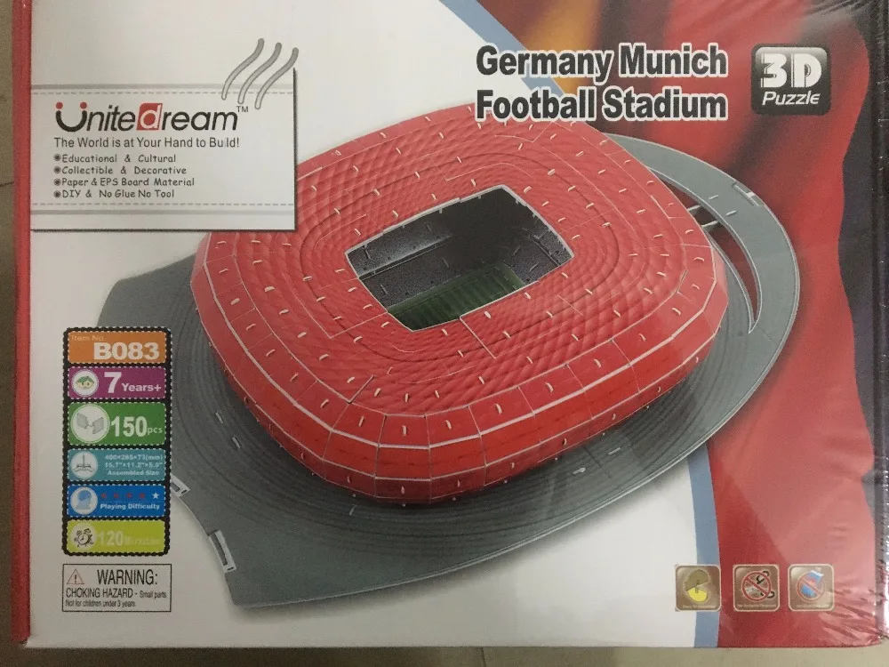 Классические модели головоломки 3D головоломка Германия Munich футбольная игра стадионы DIY кубики для обучения игрушки весы наборы бумажные соревнования