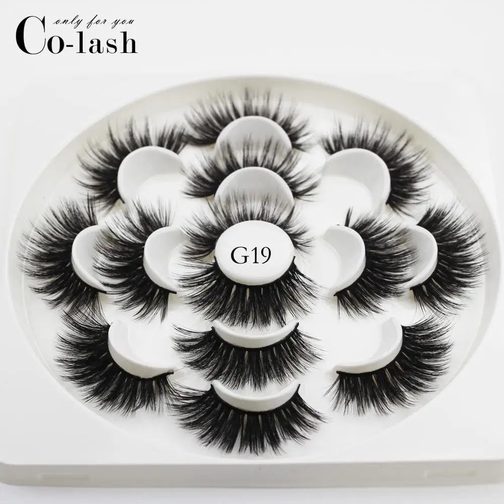 Colash 7 пар/кор. натуральные накладные ресницы 3d норковые длинные толстые настоящая