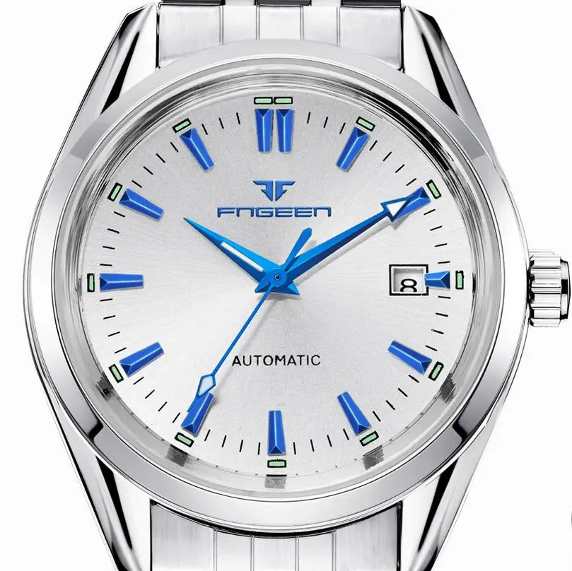 Новая мода синий светильник автоматические механические Wwatches бизнес мужские