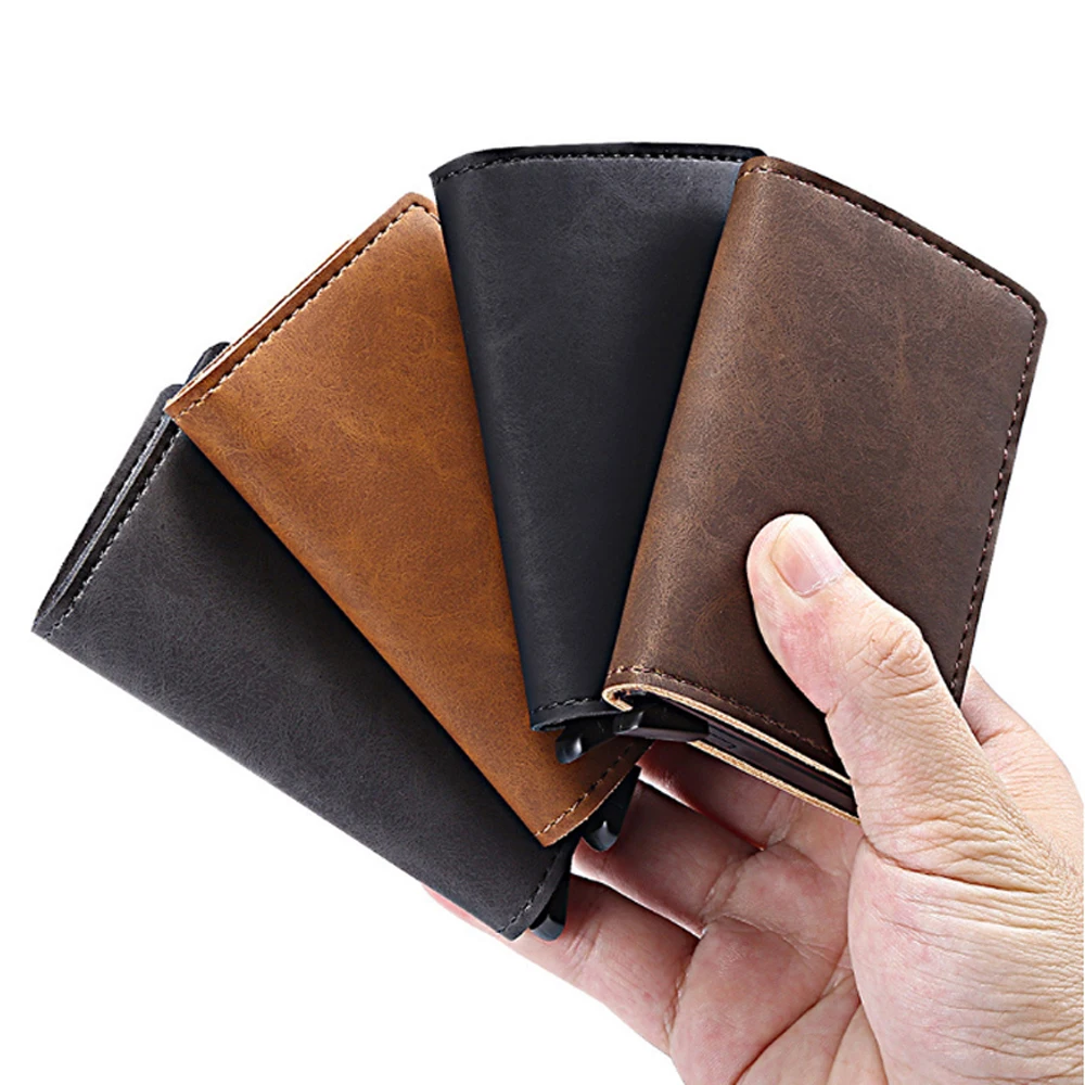 Модная автоматическая защита RFID металлический держатель для карт чехол зажим