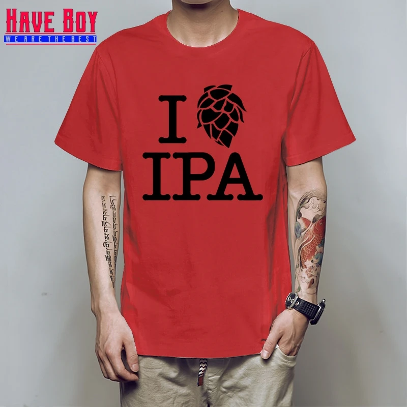 Летняя мужская футболка с надписью «HAVE BOY» и надписью «I Love IPA», Повседневная хлопковая футболка с коротким рукавом, забавное пиво, Мужская бледная футболка с надписью IPA, HB444