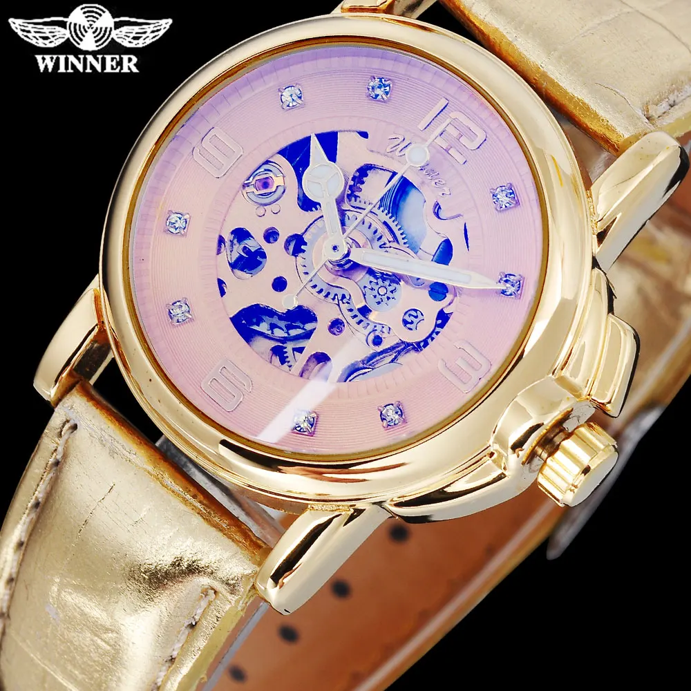 2016 Популярные Брендовые женские часы WINNER Роскошные автоматические с циферблатом