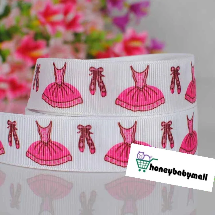 wholesale 100yards 7/8" 22mm Toe shoe cartoon girl dress printed DIY gift packing grosgrain ribbon | Дом и сад