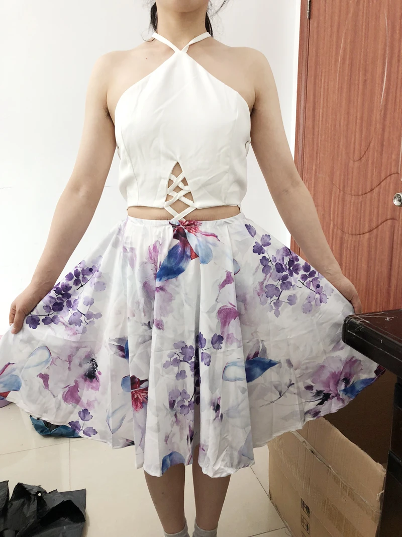 Сексуальное платье с открытой спиной летнее новое платье без рукавов Vestidos женское элегантное ТРАПЕЦИЕВИДНОЕ ПЛАТЬЕ с цветочным принтом милое платье женское U314