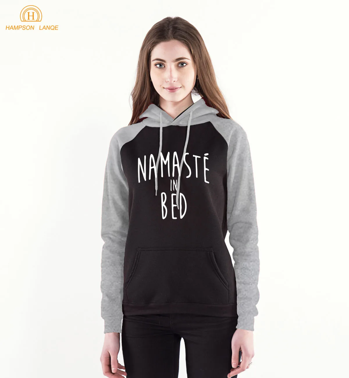 Толстовка с капюшоном изображением Иисуса Христа и надписью Namaste In Bed Женский