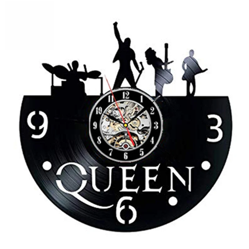 Queen Rock Band настенные часы современный дизайн Музыкальная Тема классические виниловые часы-пластинка настенные часы искусство домашний декор подарки для музыкального героя