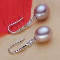 yikalaisi natural freshwater pearl 925 sterling silver earrings jewelry for women 8 9mm pearl drop shape 4 colour