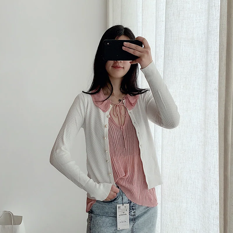 Новинка 2019 женский свитер кардиган Повседневный однотонный с длинным рукавом и