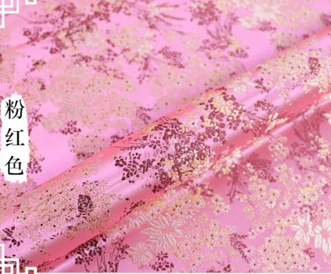 pink Красные золотые цветы, атласная ткань, имитирующая шелковую парчовая ткань, дамасский жаккард, одежда, обивка костюма, мебель tissu 72*50 см - Цвет: pink
