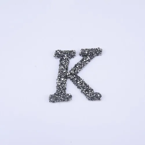 K letter 3D алфавитов письма кристалл исправление горный хрусталь мотивы железа на передачи горный хрусталь патчи аппликация для одежды шляпы 10 шт./лот стразы для рукоделия - Цвет: K letter