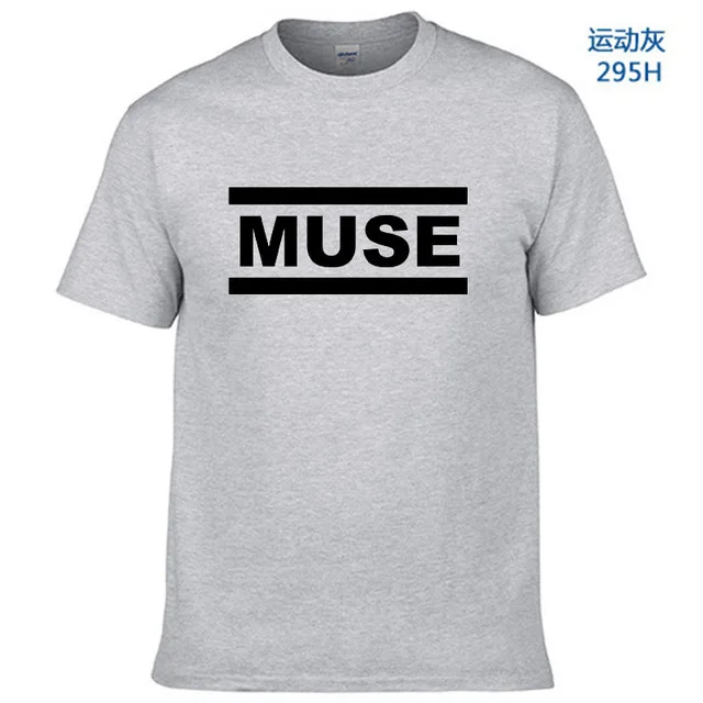 Light Grey-B Muse футболки мужские muse футболки летние с коротким рукавом хлопковые футболки топы рок группа футболки - Цвет: Light Grey-B