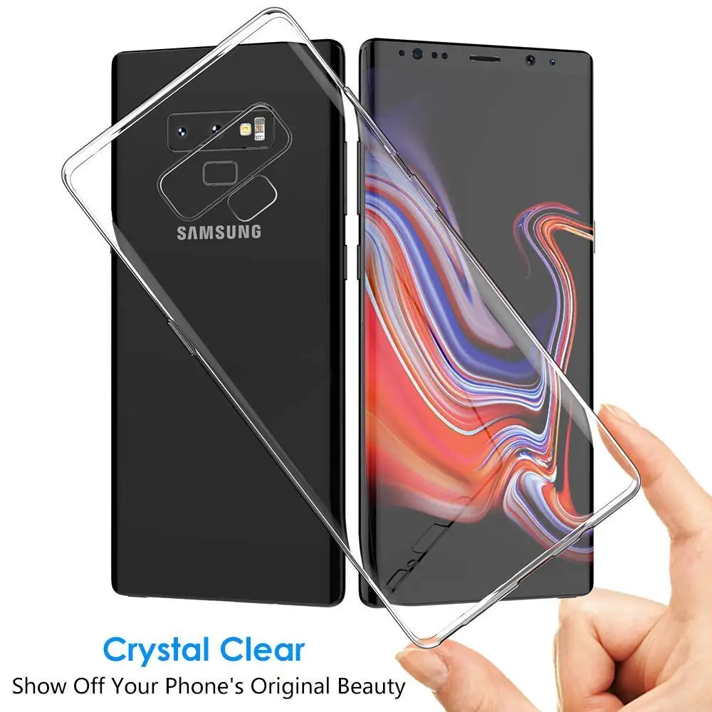Кристальные бесцветные ультратонкие тонкие мягкие ТПУ чехлы для samsung Galaxy Note9 Note 9 на заднюю панель для телефона прозрачный гель GalaxyNote9