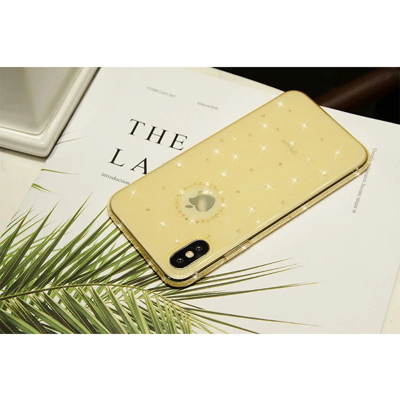 Мобильный чехол для iPhone X 6 6s 7 8 плюс Роскошные ювелирные изделия покрытие корпус
